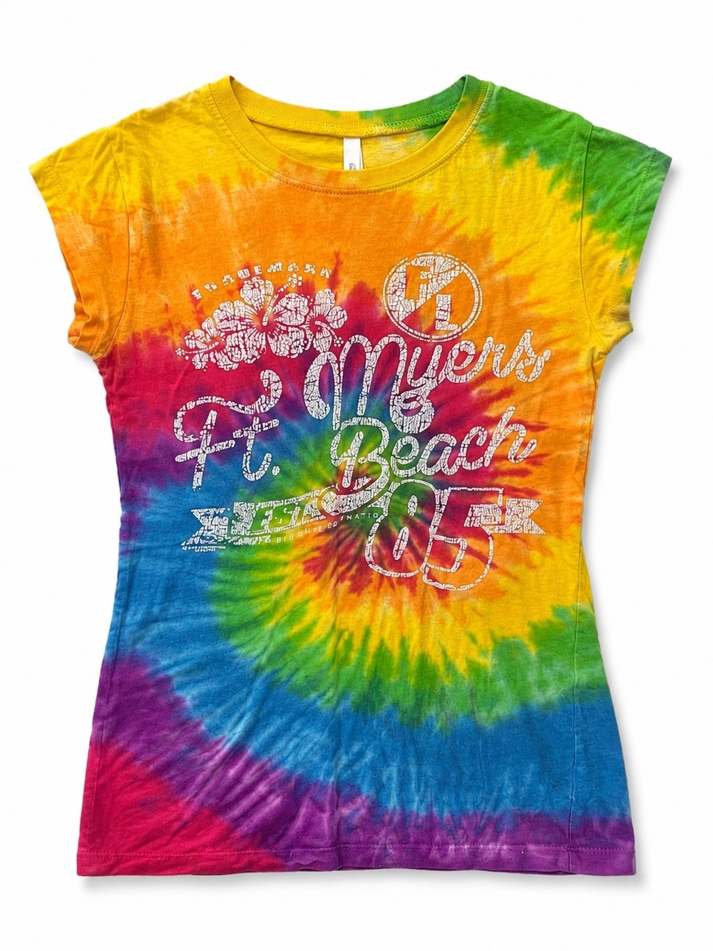 Tie-Dye Ft. Myers Beach Graphic Tee - Rainbow